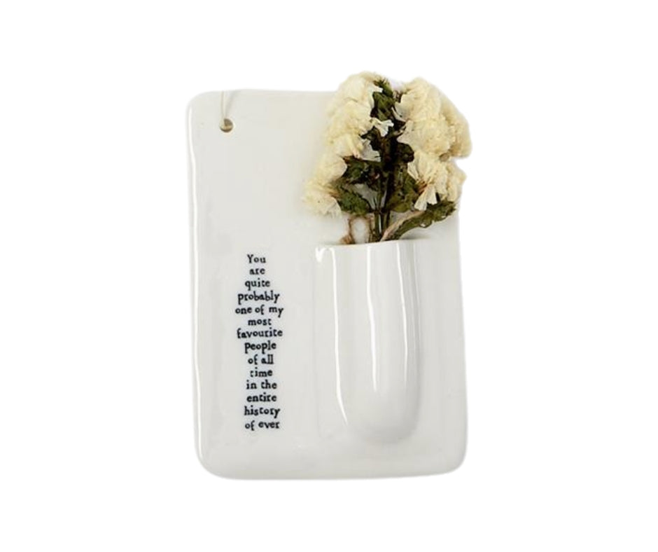 The Friendly Wall Vase with Flowers in Gift Box; compact, elegant design. Available sizes: small, medium, large.