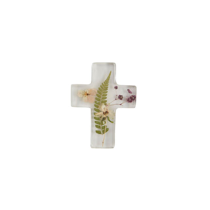 Dried Resin Flower Cross