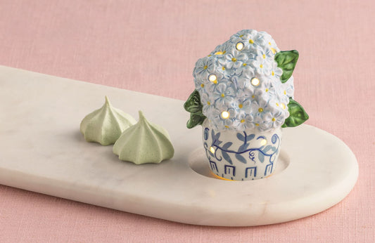 Hydrangea Light-Up Sitter with LED lights. Available sizes: small, medium, large.