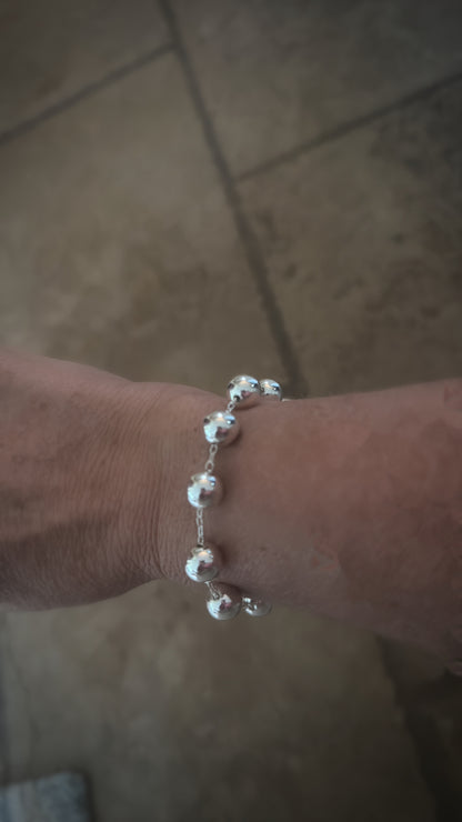 Beaded 10mm Water Resistant Bracelet with magnetic clasp. Available sizes: 6", 7", 8".