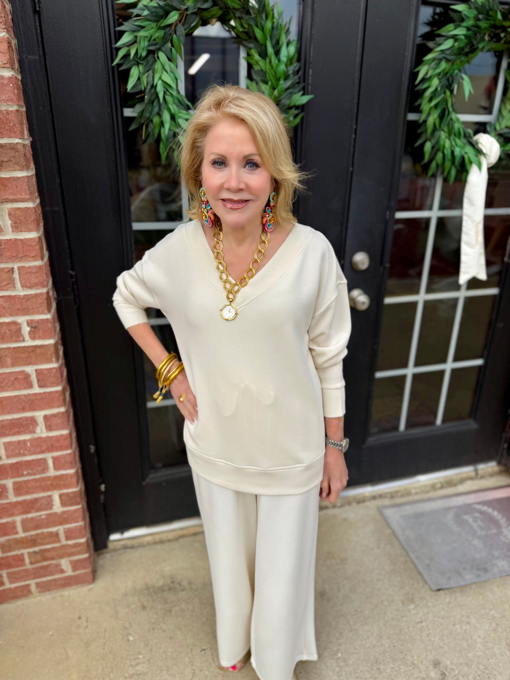 Hazel Ivory Top in creamy CloudSilk™ modal blend; available in sizes XS-XL.