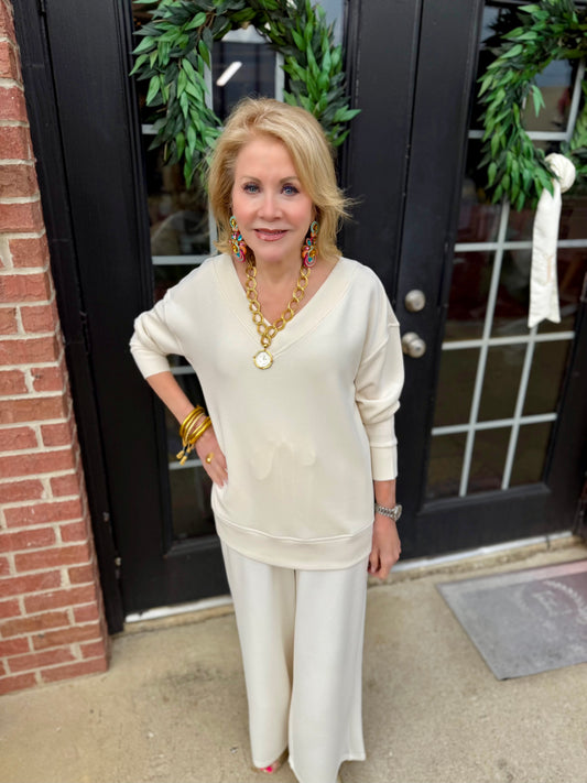 Hazel Ivory Top in creamy CloudSilk™ modal blend; available in sizes XS-XL.