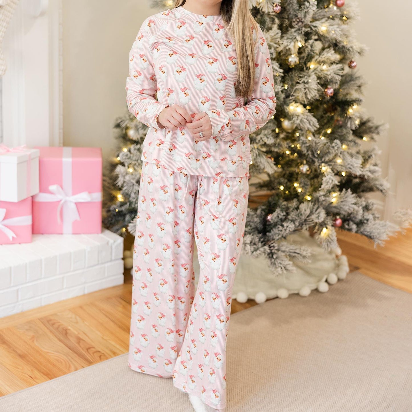 Santa Baby Pink Annie Pant Set