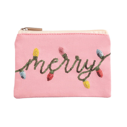 Christmas Sequin Zip Pouches