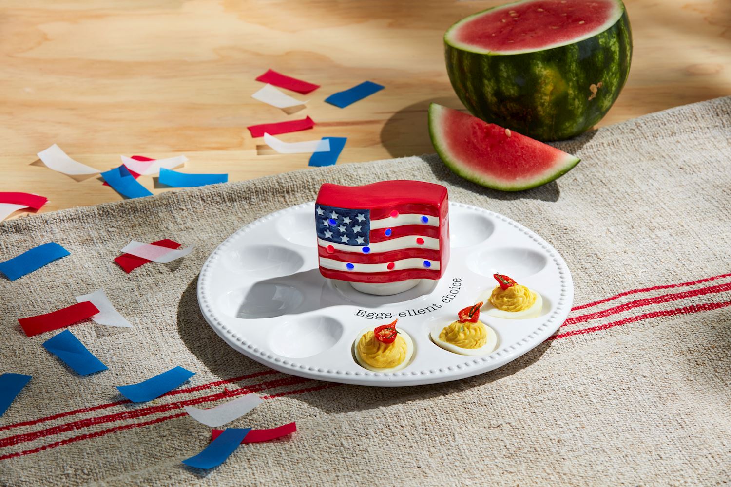 Deviled Egg Tray Light-Up Holder: Stylish holder for deviled eggs. Sizes available: Standard size (fits six deviled eggs).
