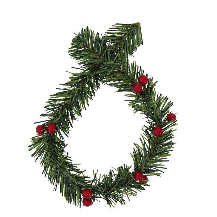 Fourteen-inch GarlandTies™, 10 Pack - Noble Pine with Berries pine garland tie with red berries.