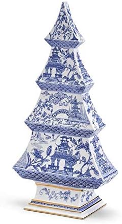 Chinoiserie Blue & White Christmas Tree Ceramic