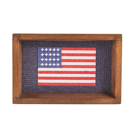 Flag Needlepoint Tray