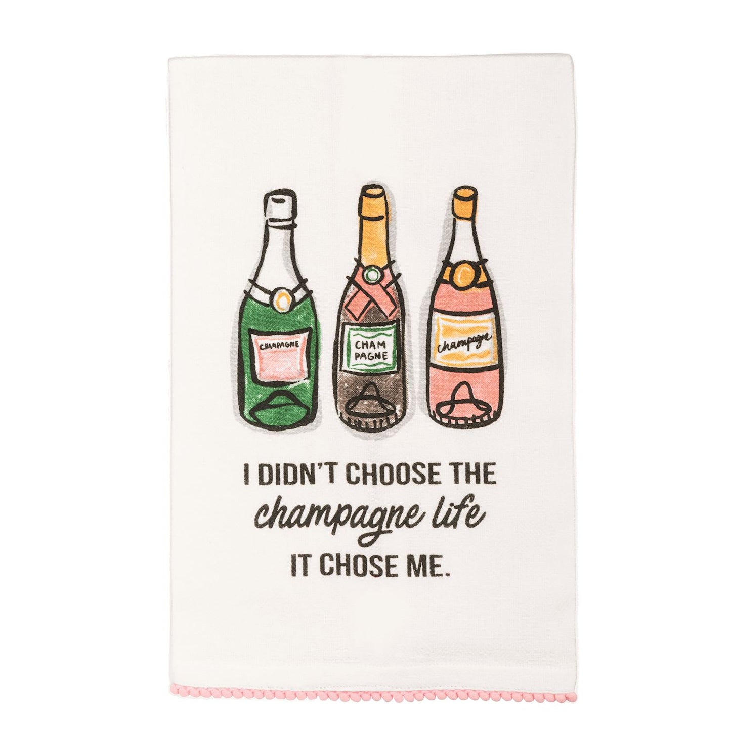 Bar Ric-Rac Trim Printed Towel