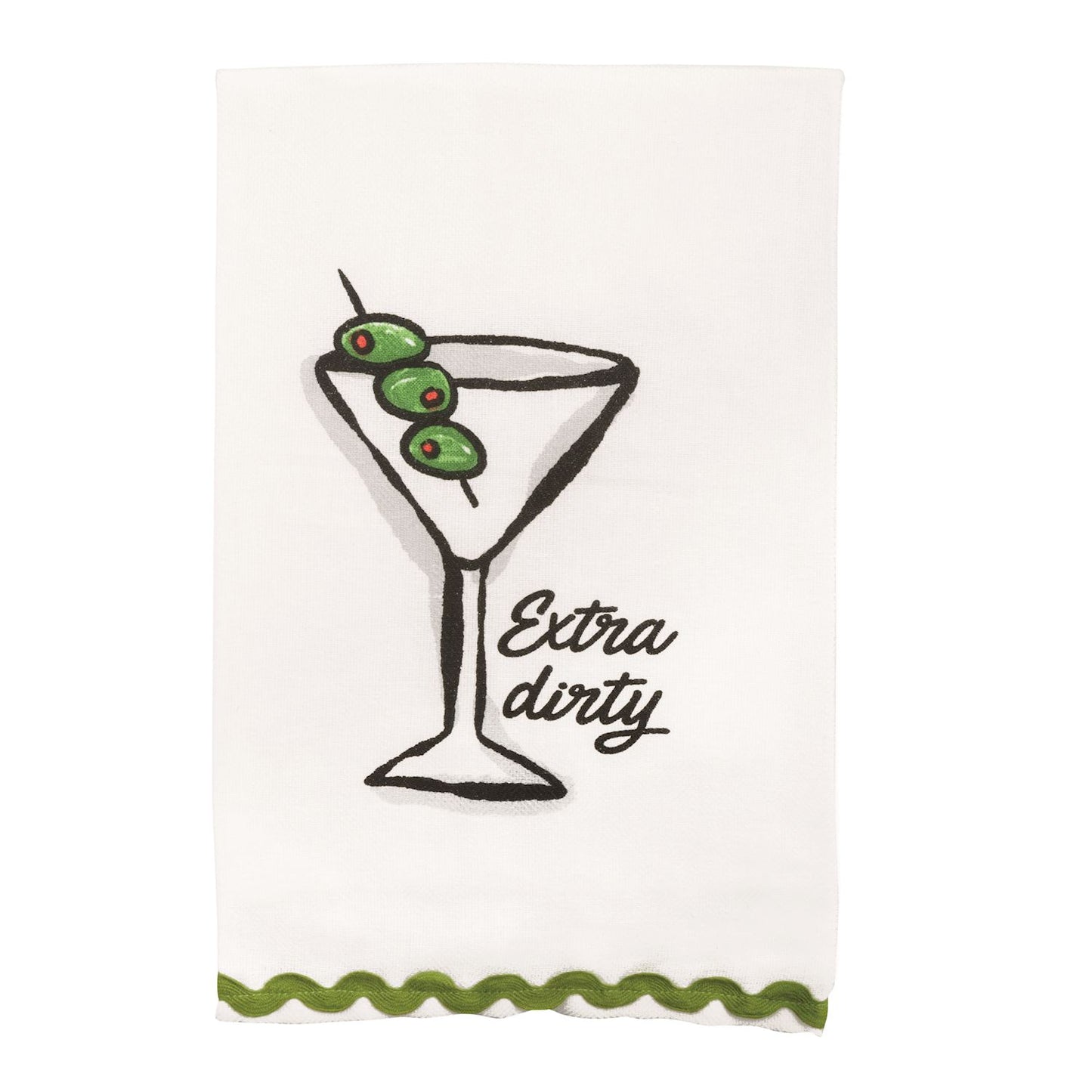 Bar Ric-Rac Trim Printed Towel