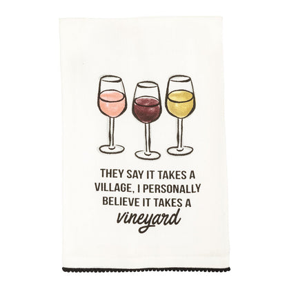 Bar Ric-Rac Trim Printed Towel