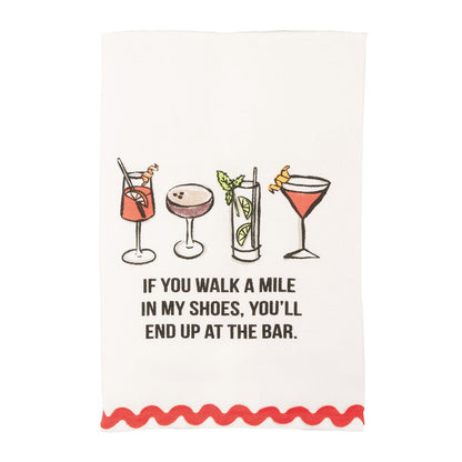 Bar Ric-Rac Trim Printed Towel