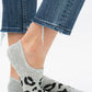 No-Slip Sneaker Socks in Leopard Print, available in sizes S, M, L.