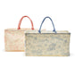 **Animal Toile Hamper/Storage Tote Set**  
- **Description:** Two rectangular fabric storage bags with handles. One light pink, one light blue. Animal toile pattern depicting pastoral scenes.
- **Sizes Available:** N/A