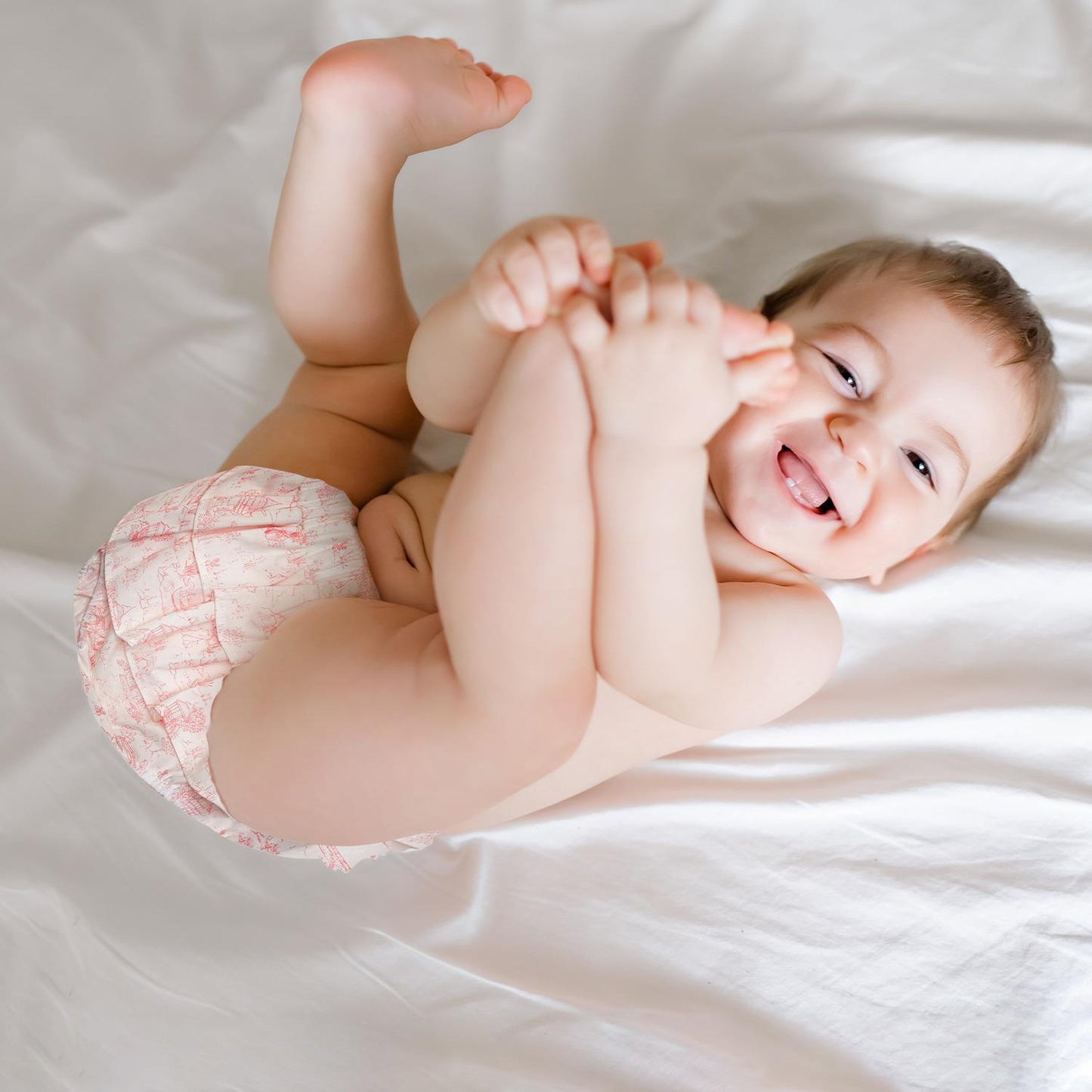 Animal Toile Ruffled Diaper Cover and Bow Headband Set