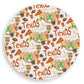 Texas Football Pattern Vinyl Placemat with orange, green, and brown motifs; available in multiple sizes.