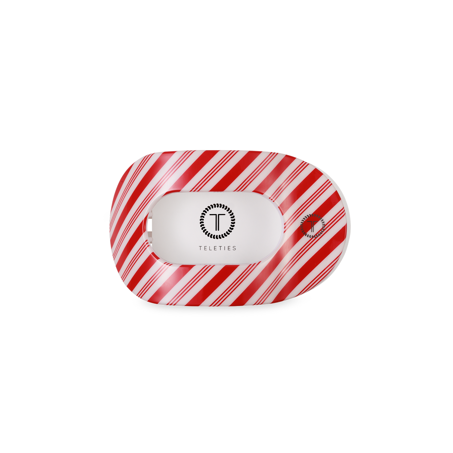 Flat Round Hair Clip | Candy Cane Crush