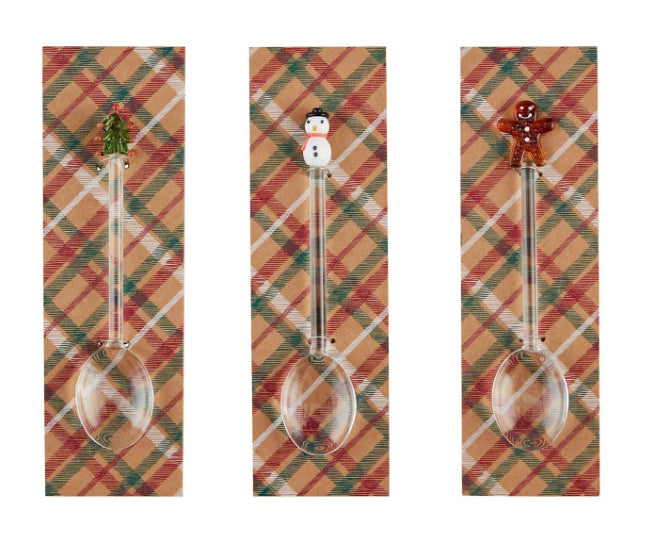 Glass Christmas Character Spoons