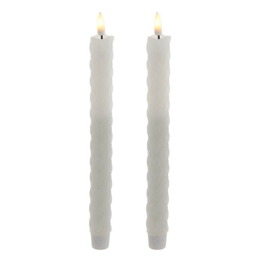 9.7" Flicker Diamond Taper Candle