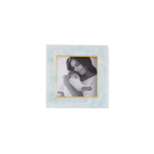 Small Resin Frame with marble-like blue pattern. Available size: Small.