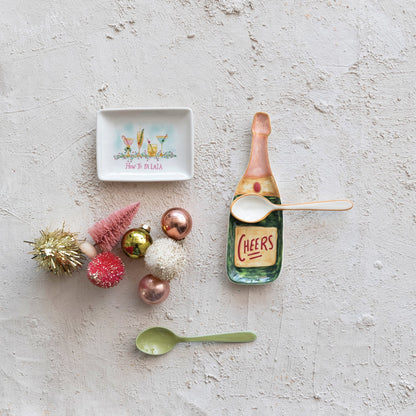 Stoneware Champagne Bottle Shaped Dish