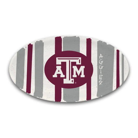 TAMU Oval Melamine Striped Platter