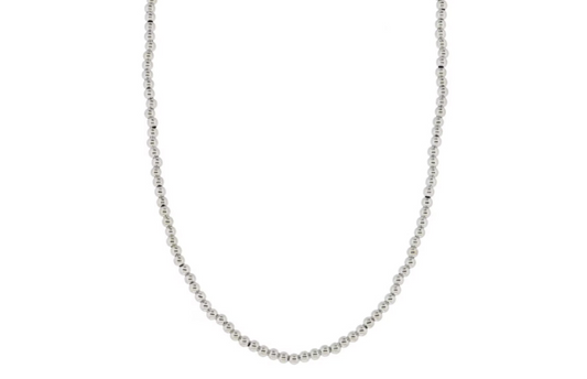 My Golden Chain! 18K White Gold Plated Medium Ball Beaded Strand Necklace