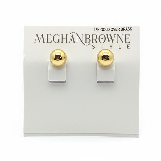 Zola Gold Earrings, 18K gold over brass, minimalist design; available in multiple sizes.