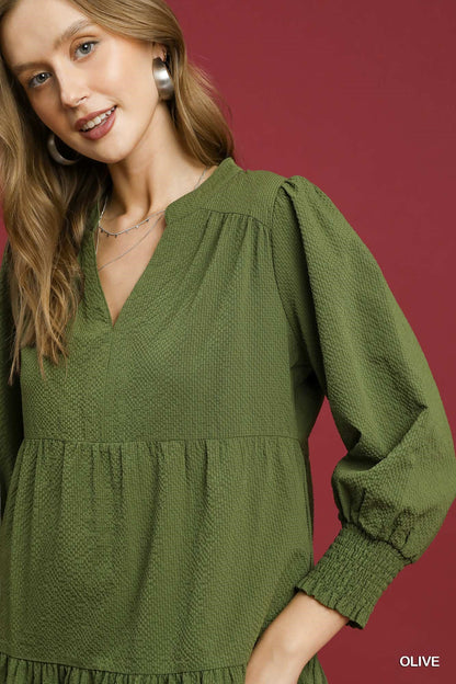 Melody Textured Tiered Midi Dress