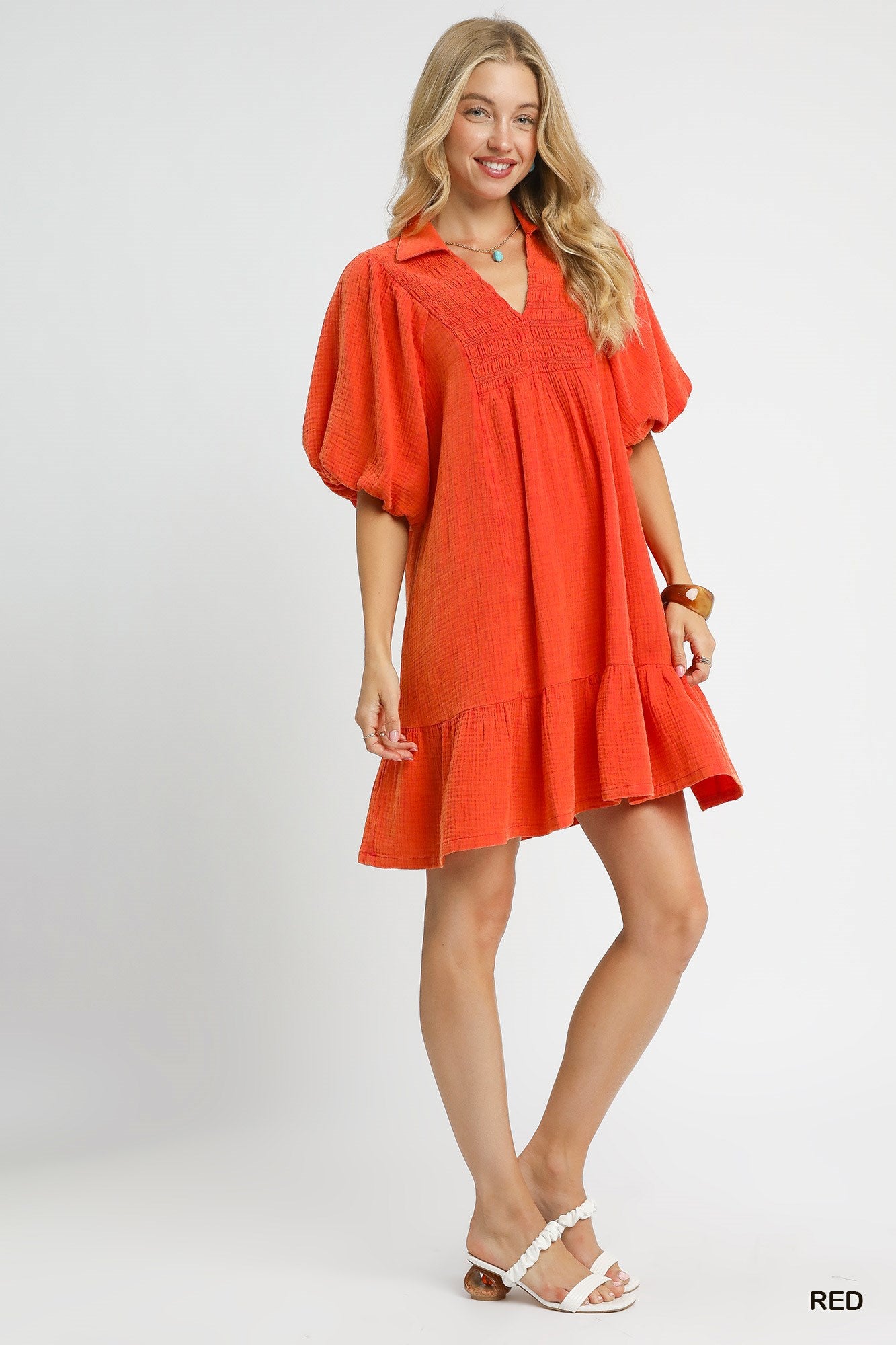 Ember Mineral Wash Babydoll Dress