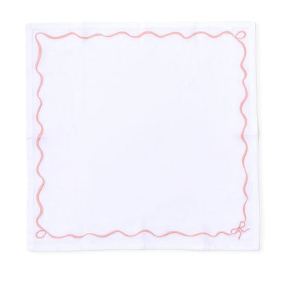 Bow-tiful Set of 4 Embroidered Bow Dinner Napkins