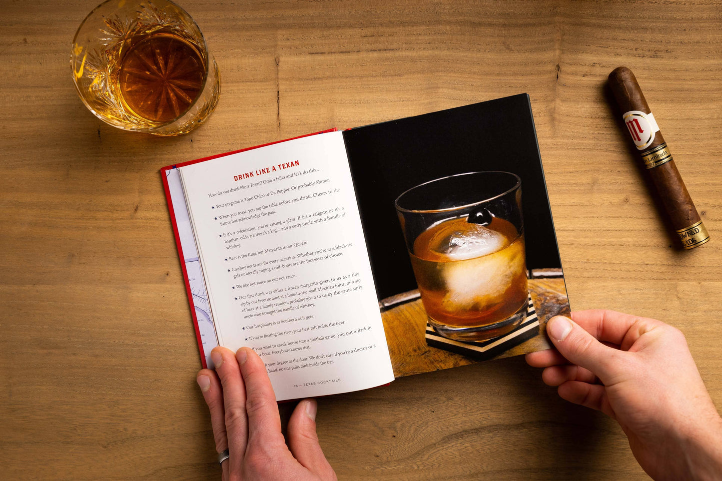 Texas Cocktails (Second Edition) book shown open; available in standard hardcover size.
