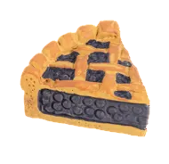 Pie Personality Charm, triangular blueberry pie with lattice crust.