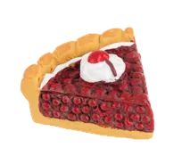 Pie Personality Charm, cherry pie slice with whipped cream and cherry.