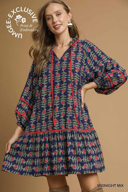 Ava Floral Vine Tunic Dress