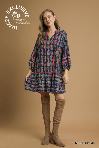 Ava Floral Vine Tunic Dress