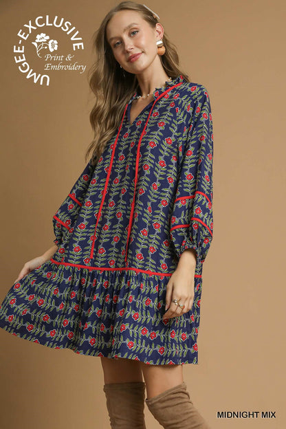 Ava Floral Vine Tunic Dress