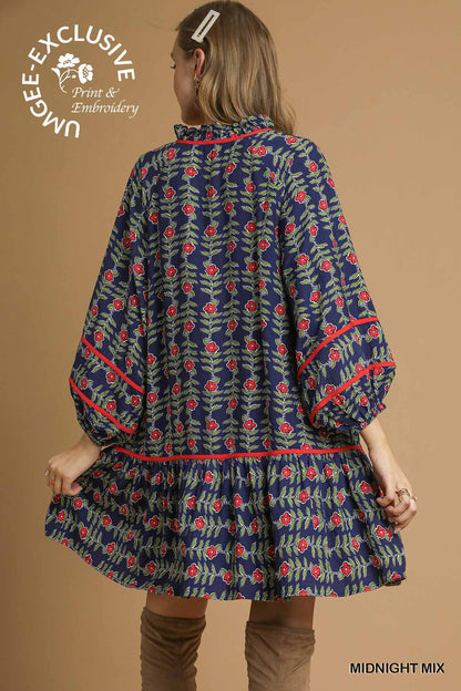 Ava Floral Vine Tunic Dress