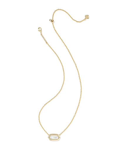 Elisa Bezel Pendent Necklace Ivory Mother of Pearl | Kendra Scott