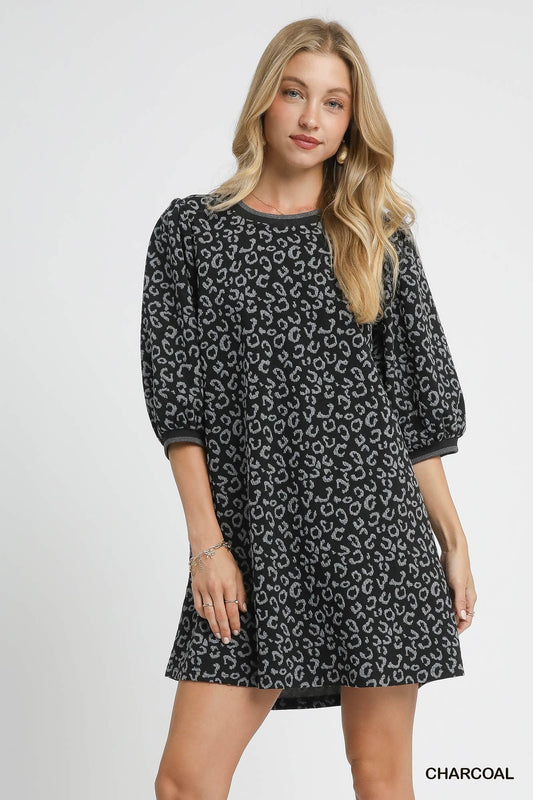 Leopard Print Jacquard Dress