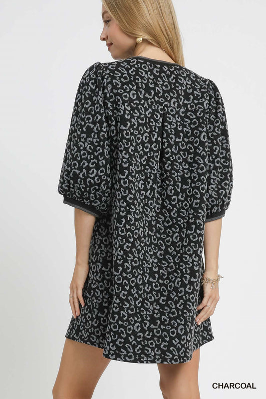 Leopard Print Jacquard Dress