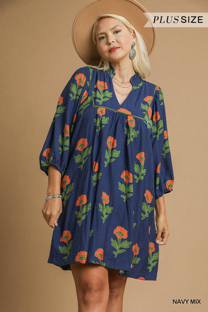 Kelly Navy Mix Dress