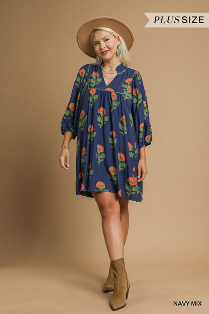 Kelly Navy Mix Dress