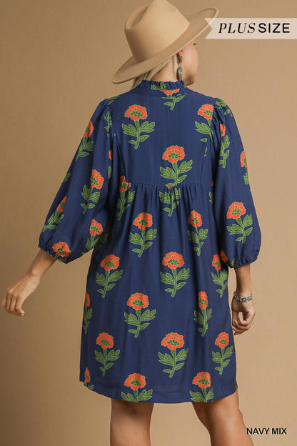 Kelly Navy Mix Dress