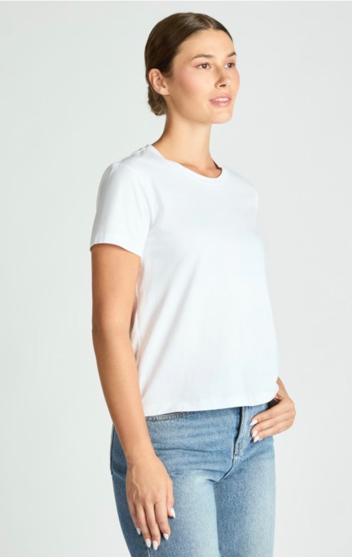 Cotton Short Sleeve Top, available in sizes XS–XL. Simple design, lightweight fabric.