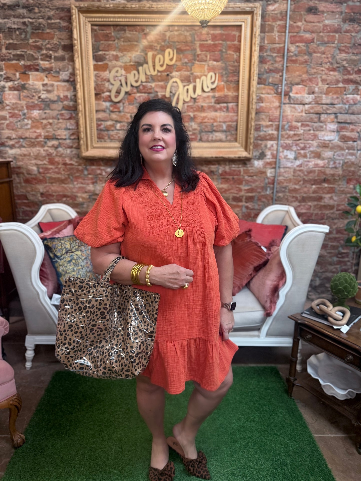 Ember Mineral Wash Babydoll Dress