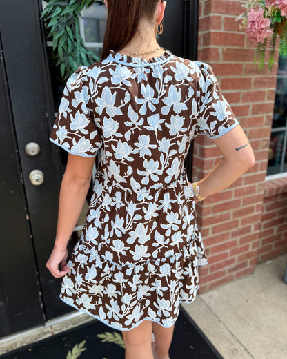 Ivy Growing Grace Blue Mini Dress, available in sizes XS-XL.