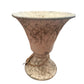 Rustic wide-brimmed urn with flared lip, narrow base, and weathered off-white/light brown texture. Twine wrapped around midsection. Sizes available: Small, Medium, Large.