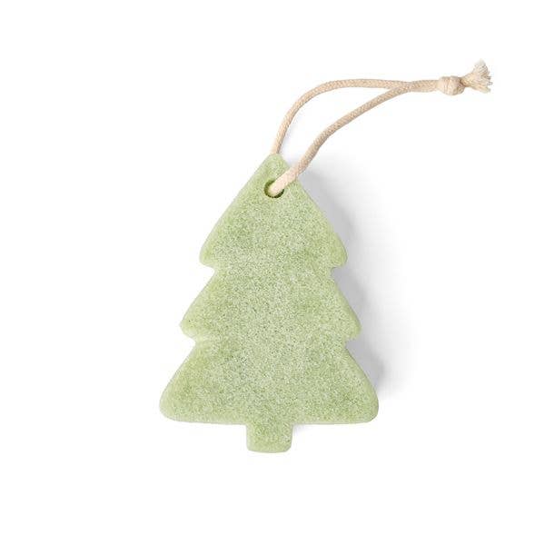 Lemon Lavender Bubbly and Bright Super Sudsy Soap Sponge, green tree-shaped with a string loop. Available in multiple sizes.