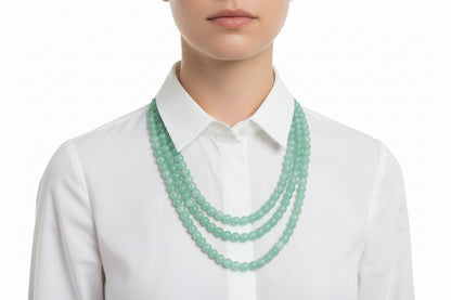 Marbled Green Beaded Jewelry